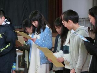 6年生を送る会 6年生を送る会